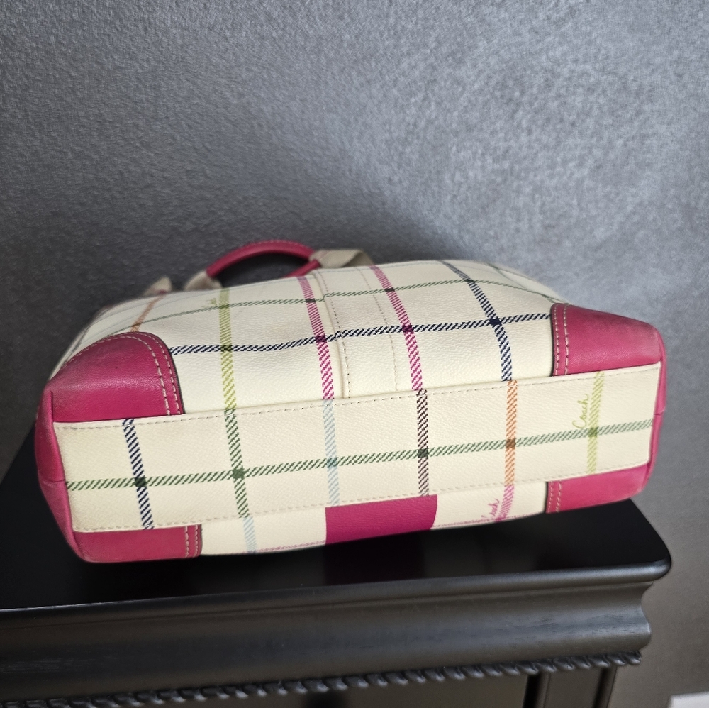 Coach Pink and Cream Plaid Tote - Picture 9 of 15